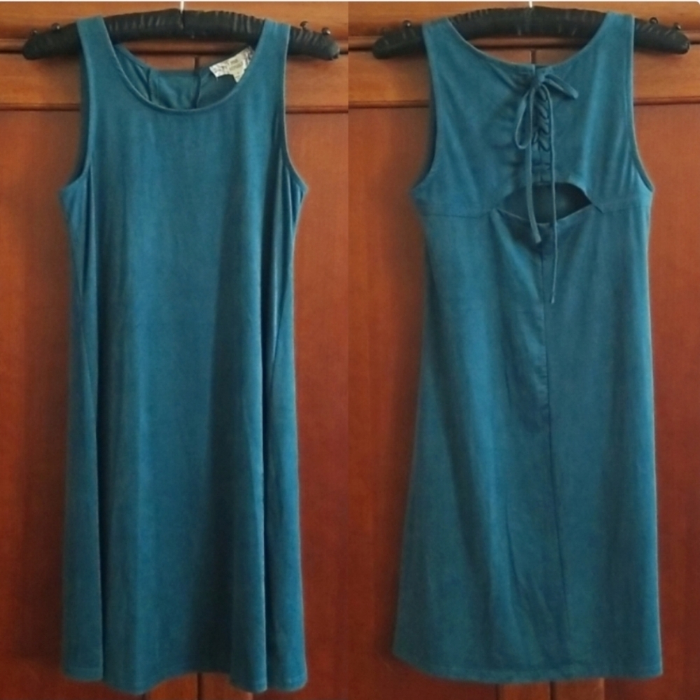 Pink Republic Teal Sleeveless Shirt Dress  - Size Small